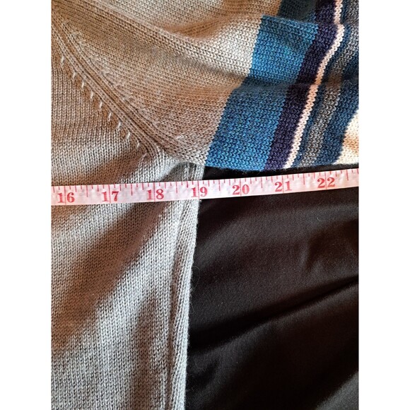 Smartwool Isto Sport Heather Grey with Blue Accent Mock Neck Sweater Size Large - Picture 7 of 13